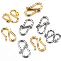 20pcs Stainless Steel S W Shape Clasps Connect Hooks Gold Plated Necklace Bracelet End Closure for Jewelry Making Diy Findings