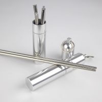 Creative Silver 304 Stainless Steel Chopsticks Non-slip Folding Chopsticks Portable Cutlery Set Travel Chopsticks Flatware Sets