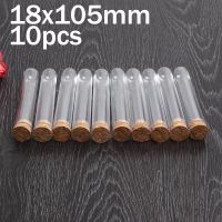 【CW】❁▫❀  10pcs/lot Transparent Plastic Round Bottom Test Tube With Stoppers Scented tea Tubes like glass 18x105mm