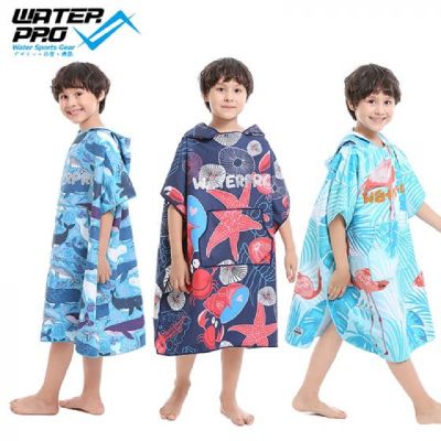 🥰โปรพิเศษ+ เสื้อคลุมเด็ก - WATER PRO MICROFIBER BEACH PONCHO KIDS - ผ้าไมโครไฟ (ได้เฉพาะ: Tropical) คุณภาพดี
