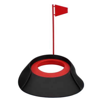 1 Pcs Golf Putting Hole Green Rubber Golf Practice Hole Indoor Outdoor Training Red Flag Soft Golf Putting Training Aids Towels