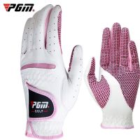 PGM Women Kids Real Leather Golf Gloves Soft Genuine Sheepskin Right Left Handed Palm Protector Training Golf Wear Accessories