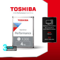 Toshiba PC HDD (4TB) 3.5" SATA 3.5 รุ่น (X300) TSB-HDWR440AZSTA :7200RPM C/B 128MB สาย Graphic Adobe etc. Internal Harddisk