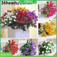 CBHH 36Heads ช่อผ้าไหมของตกแต่งบ้านสวยงามแฮนด์เมด DIY ดอกไม้เทียมประดิษฐ์ดอกเล็กกุหลาบตกแต่งงานแต่งงาน Buket Pengantin