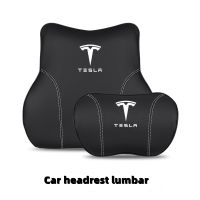 Car Neck Pillows for Tesla Model 3 X Y S 2022 Car Interior Supplies Leather Headrest Lumbar Cushions Model Y 2023 Accessories