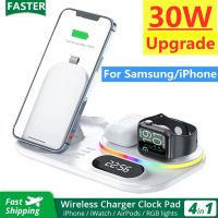 ZZOOI 30W 4 in 1 Wireless Charger Stand for iPhone 14 13 12 Samsung Galaxy S22 S21 Ultra S20 Apple Watch  Fast Charging Dock Station