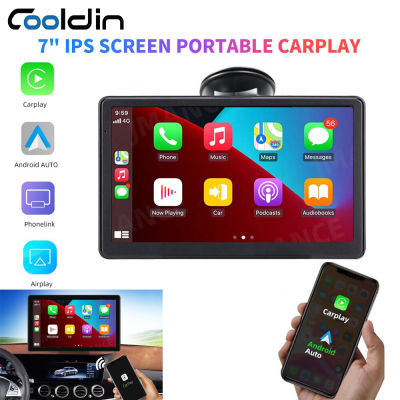 COOLDIN กล้อง Dash Cam ขนาด7นิ้วสำหรับรถยนต์กล้องหน้ารถยนต์แบบเลนส์คู่ DVR พกพาได้4K 2160P Wireless CarPlay หรือ4G Android 8.1ขนาด2GB + 32GB 1080P เครื่องเล่นวิทยุในรถยนต์มัลติมีเดียรองรับระบบนำทางบลูทูธ GPS กล้องหลัง HD1080เครื่องเสียงรถยนต์สเตอริโอ