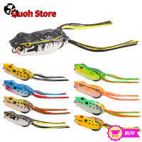 Guoh Store เหยื่อกบจำลองตกปลาลอยน้ำเหยื่อ Crankbait เหยื่อแบบนิ่มเทียมสำหรับปลากะพง Walleye Pike Muskfish Carp Roach Trout