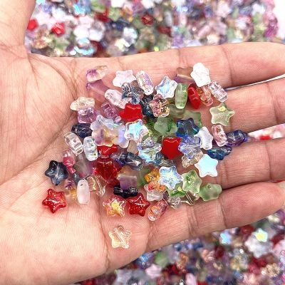 New 30pcs/lot 8mm AB Color Five-pointed Star Beads Czech Glass Loose Spacer Beads for Jewelry Making DIY Clothing Accessories