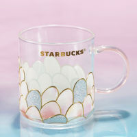 Starbuck ร้านเรือธง Starbuck China Starbuck 2022วันครบรอบปีใหม่สาวหัวใจสีชมพูแสนวิเศษขนาดปลาสไตล์ Cangkir Kopi Kaca ถ้วยน้ำดื่มออฟฟิศ