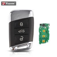 YIQIXIN กุญแจรถยนต์รีโมทอัจฉริยะ315/434Mhz สำหรับ VW Magotan โฟล์คสวาเกน B8รถ Skoda A7 Passat Variant คีย์2015-2019 3ปุ่มใบพัด