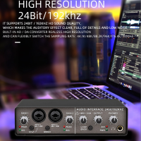 Q-24 USB Recording Sound Card Audio Mixer 4-Channel 24Bit/192Khz Sampling Rate Arranger K Song Live Recording Sound Card