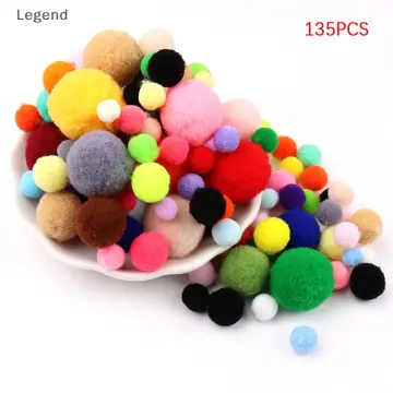 Cheap 10mm Colorful Pom pom Ball Plush Mixed Color Creative Kids Handmade  Material Glitter Foam Ball DIY Craft Supplies