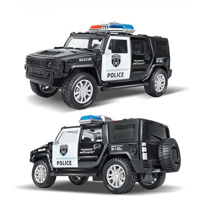 1:43 Simulation Kids Police Toy Car Model Pull Back Alloy Diecast Off-road Vehicles Collection Gifts Toys for Boys Children S028