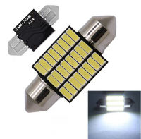 ไฟเพดานรถยนต์ 31MM 24SMD LED ชิปขั้วแคปซูล มีให้เลือก 2สี ขาว-ไอซ์บลู (1 หลอด)