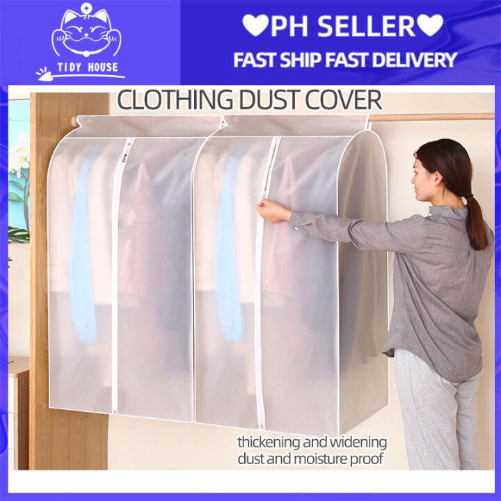 Wardrobe Clothes Storage PEVA Transparent Dust Cover Fully Enclosed