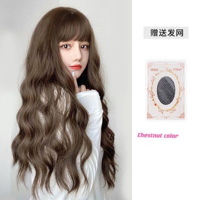 cute long wig  cute long wig  วิกผม ฟรีตาข่ายคลุมผม วิกผมยาวลอน วิกผมแสกกลาง สีดำ Long wig วิกผมผู้หญิงดัดลอนวอลลุ่ม วิกผมผู้หญิงแสกกลางเปิดหน้า ผมปลอ