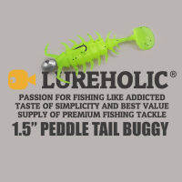 12pcs LUREHOLIC 1.5" 3cm Peddle Tail Buggy Slow Sinking Soft Lure Bait 1g Worm Soft Fishing Lure Shrimp with Bass Carp