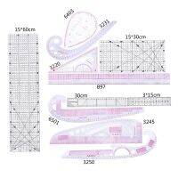 Kaobuy ไม้บรรทัดพีวีซีตัดแนวโค้งล้างเครื่องชั่งไม้บรรทัดตรงวัดไม้วัดขนาด11ชิ้นไม้บรรทัดเสื้อผ้าเย็บเสื้อผ้า