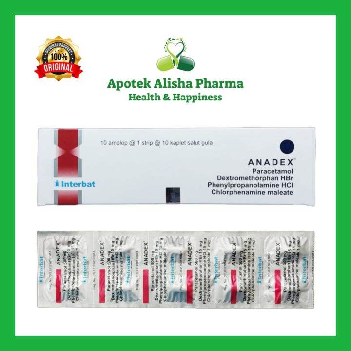 ANADEX Strip 10 Tablet-Anadex Tablet Obat Batuk Flu Pilek Panas Demam ...