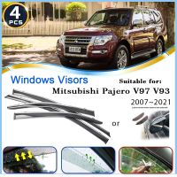 กระจกหน้ารถยนต์ V97สำหรับมิตซูบิชิปาเจโร MK4 V93 2007 ~ 2021ที่บังลมกันฝนที่ตกแต่งคิ้วกันฝนอุปกรณ์เสริมรถยนต์