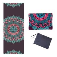 Multicolor Printed Suede Anti Slip Yoga Mat 1.5mm Folding Rubber Pad With Bag and Rope Fit Body Building Pilates Portable Travel