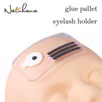 NATUHANA ซิลิโคนต่อขนตายืนกาวแท่นวางสินค้าสำหรับ Head Eye Lash Tray Holder Tools Clear Flexible Holder-qeangshe