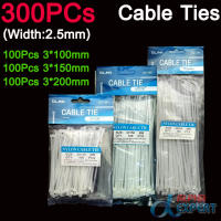 เคเบิ้ลไทร์ Cable Ties 300 Pcs Nylon Cable Self-locking Plastic Wire Zip Ties Set 3*100 3*150 3*200 MRO &amp; Industrial Supply Fasteners &amp; Hardware Cable