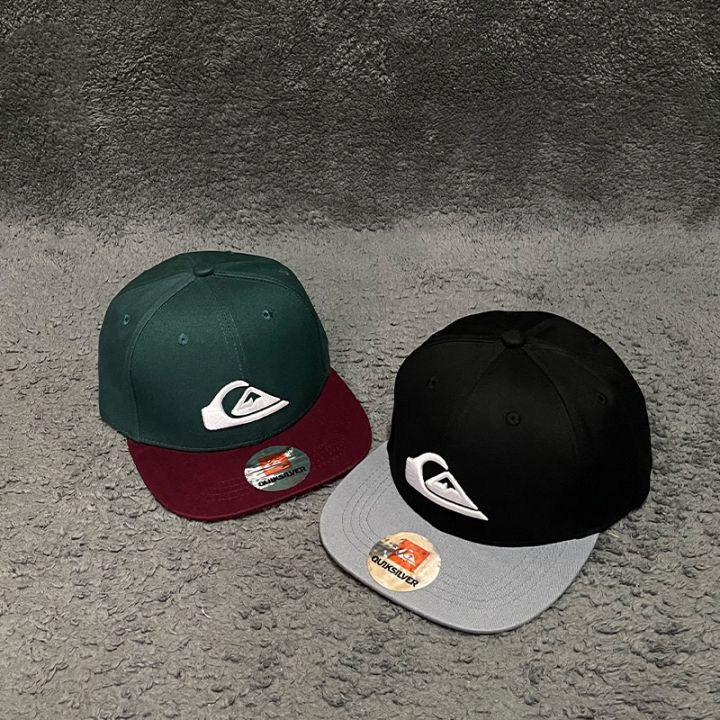 quiksilver-hat-niche-popular-logo-surfing-baseball-cap-skateboard-flat-brim-hat-spring-summer-hard-both-men-and-women