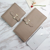Genuine Leather Women Wallets Luxury Long Hasp Lychee Pattern Coin Purses Female nd Solid Colors New Thin Clutch Phone Bag