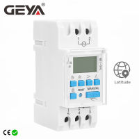 GEYA THC ดาราศาสตร์ Timer Switch จอแสดงผล LCD 16A 20A 30A Timing Control Latitude Switch 110V 220V