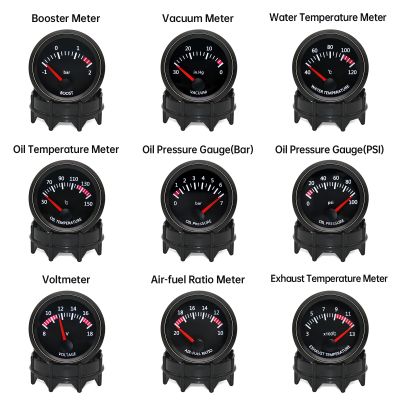52mm White LED Pointer Car Oil Temperature Gauge with Sensor Oil Press Fuel Volts Gauge Air Fuel Ratio Boost Exhaust Temp Meter
