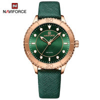 NAVIFORCE Watch for Women Original Casual Wristwatch Leather Waterproof Female Watches Luminous Dial