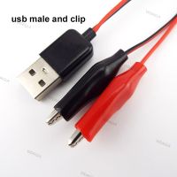 Alligator Test Clips Clamp to USB Male Female Connector Crocodile Electrical Power Supply Extension Wire Adapter 60cm WDAGTH