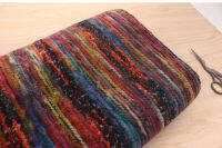 Ethnic style colorful oil painting woven striped wool blend fabric Autumn and winter clothing robes skirt DIY fabric