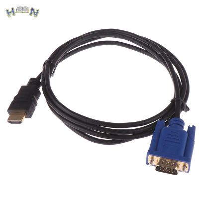 Kabel HDMI 1.8M HDMI Ke VGA 1080P HD dengan Kabel Adaptor Audio Kabel HDMI Ke VGA Kabel Optik Hitam