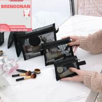 BRENDONAN 3pcs ตั้งแคมป์ กระเป๋าถือแบบถือ กระเป๋าเครื่องอาบน้ำ กระเป๋าเครื่องสำอาง อุปกรณ์จัดระเบียบสำหรับเดินทาง กระเป๋าใส่เครื่องสำอาง ตาข่ายแพ็คเก็จ