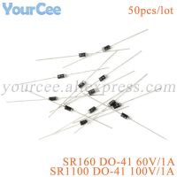 50pcs SR1100 SR160 DO 41 100V/1A 60V/1A Schottky Diode Rectifier High Efficiency