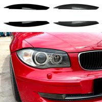 E81ไฟเบอร์คาร์บอน E87 E82สำหรับ BMW 1 Series E88 2006-2013ไฟหน้ารถหลอดไฟตกแต่งคิ้วที่แต่งเปลือกตาอัตโนมัติ ABS