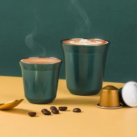 80ml/160ml Stainless Steel Coffee Cup Capsule Coffee Cup 304 Double-layer Heat Insulation Portable Cup Tea Cup Beer Milk Cup Set