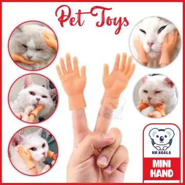 Simulation little hands funny mini hands foot finger sleeve silicone hand  puppet novel prank finger toys tease cat props