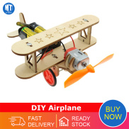 Wooden DIY Airplane Kids Puzzles Helicopter School Projects Kits Science