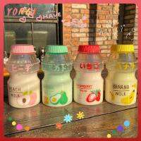 YONGJ การ์ตูน Kawaii กลางแจ้ง ปราศจากสาร BPA กีฬา ขวดเครื่องปั่น รูปทรง yakult ขวดน้ำพลาสติก ถ้วยชาเดินทาง