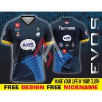 New Fashion Jersey T-shirt Evos Esports 2022 Mpl Season 9 Indonesia Car Legends Pubg Freefire Aov Free Nickname Fullprinting 2023