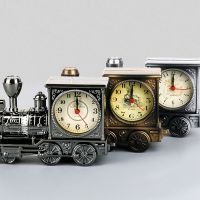 ♀▬ Locomotive Model Alarm Clock Creative Retro Students Children Bedside Alarm Clock Ornaments Bedroom Fashion Clock