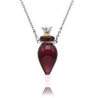 Glass Pendant Drop Stopper Perfume Wish Bottle Womens Sweater Chain Fragrance Necklaces