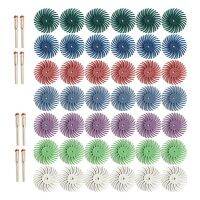 50Pcs 1 Inch Radial Bristle Disc Kit Abrasive Brush 3mm Shank Detail Polishing Wheel for Rotary Tool Accessories