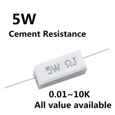 【LZ】 5pcs 5W 6.8 8 10 15 20 22 24 25 27 33 ohm 6.8R 8R 10R 15R 20R 22R 24R 25R 27R 33R Ceramic Cement Power Resistance Resistor 5
