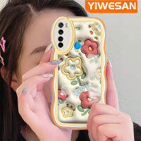 YIWESAN เคสสำหรับ Xiaomi Redmi โน๊ต8 2021โน๊ต8T,3D การ์ตูนน่ารักฤดูใบไม้ผลิดอกไม้แฟชั่นเวฟขอบป้องกันเลนส์กล้องเคสโทรศัพท์แบบใสเคสนิ่มโปร่งใสสีสันกันกระแทกซิลิโคน