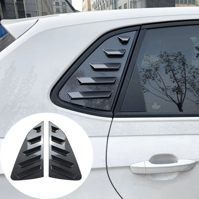 รถด้านหลังหน้าต่างชัตเตอร์ปกตัดหน้าต่างบานเกล็ดด้าน Auto Vent ชัตเตอร์แผงกลอสสีดำสำหรับโฟล์คสวาเกน VW โปโล MK6 2018-2023